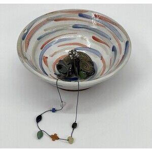VINTAGE Swirl Studio Pottery Bowl Multi Decorative Catchall Trinket Jewelry Dish